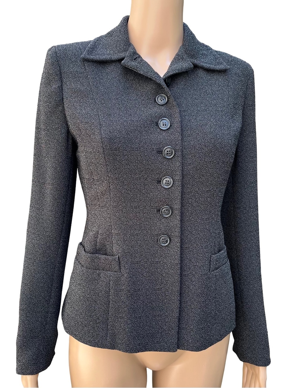 Vintage Jones New York Textured Tailored Blazer Petite 4P